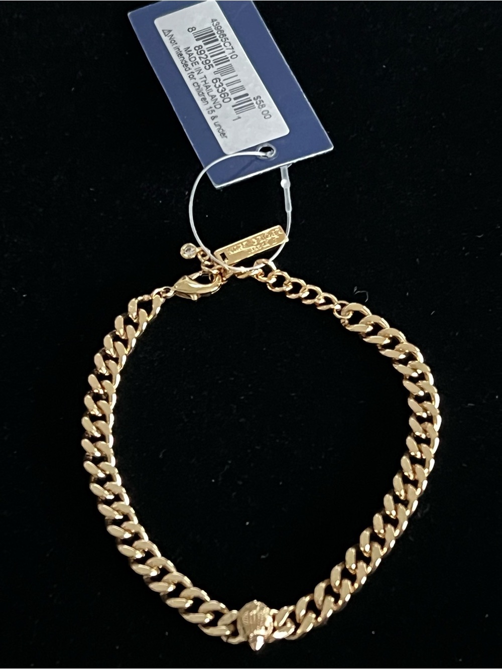 Kurt Geiger London Gold Plated Cuban Link Bird Fashion Bracelet NWT